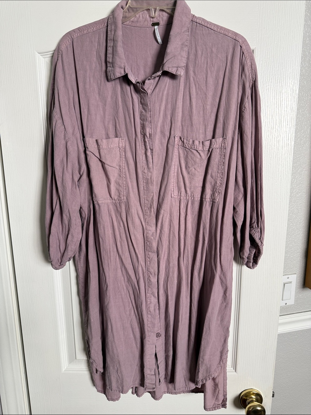 Young Fabulous & Broke Mauve Button-Front Tunic Shirt